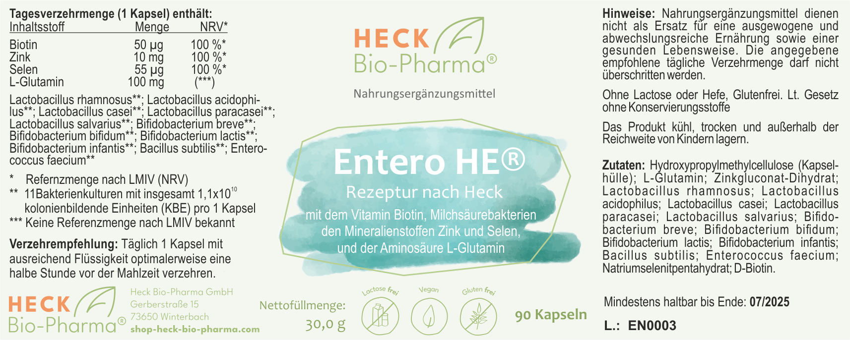 Entero HE®, 90 Kapseln – Heck Bio-Pharma