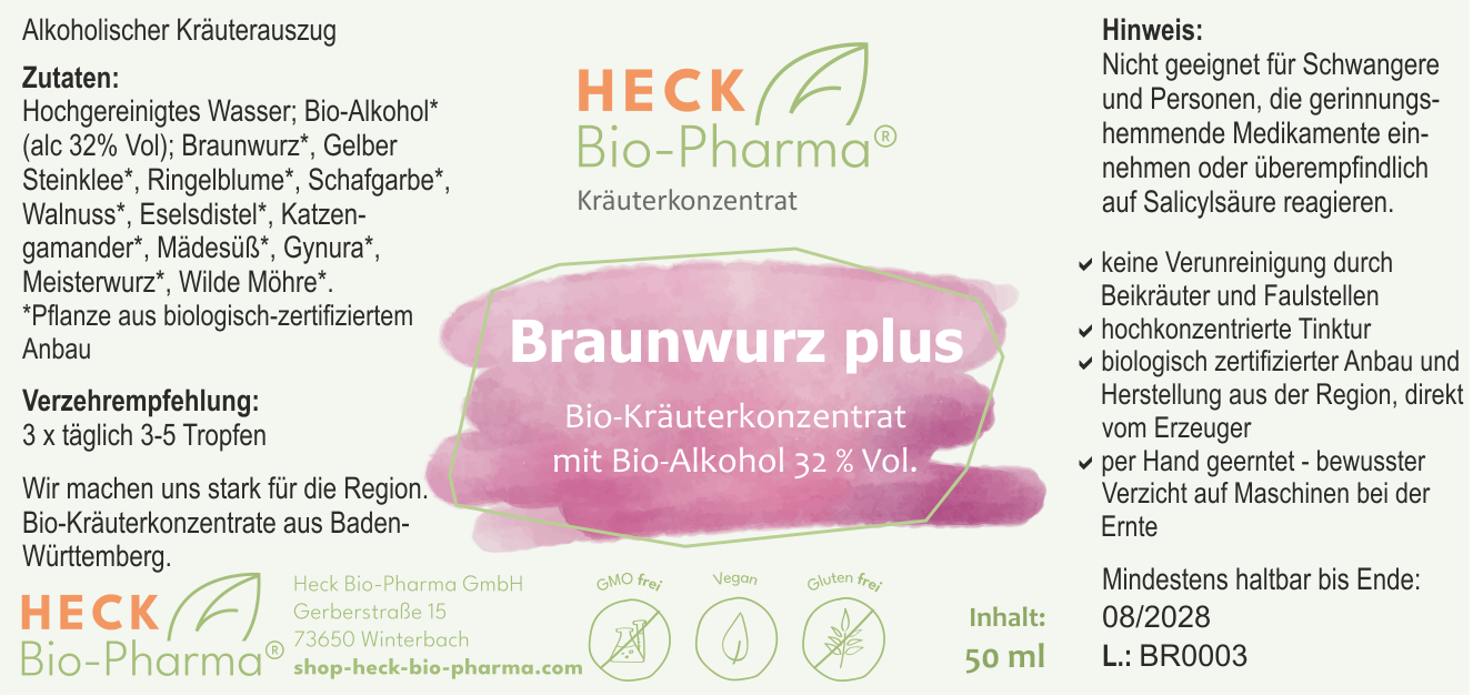 Braunwurz Plus, 50ml, Bio-Qualität – Heck Bio-Pharma