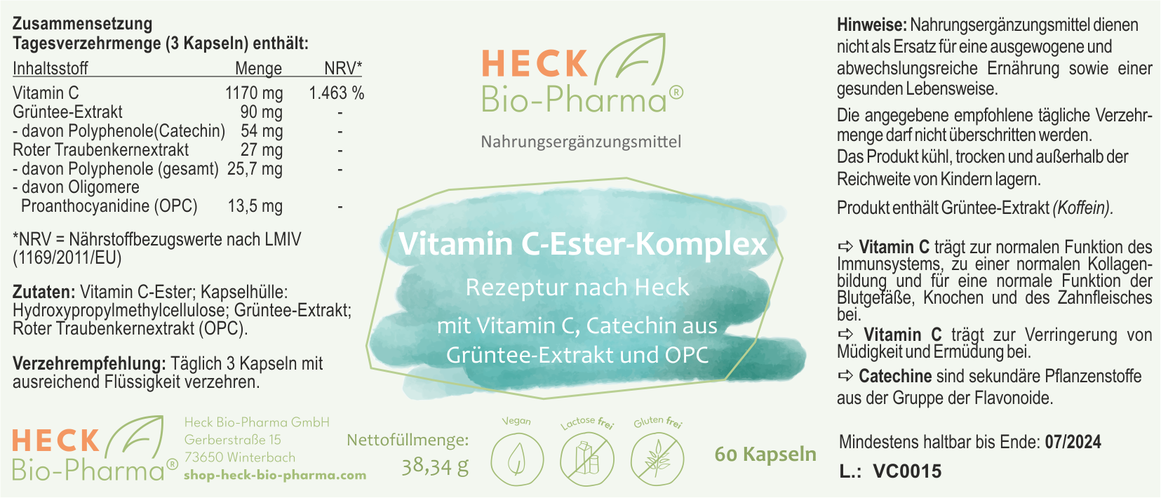 Vitamin C-Ester-Komplex, 60 Kapseln