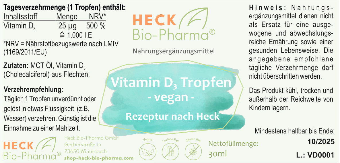 Vitamin D3 Tropfen vegan