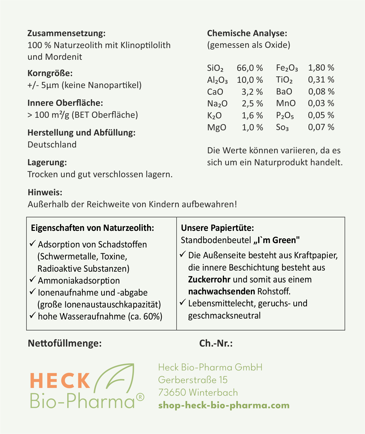 Aktionspreis! Naturzeolith ultrafein - feine Körnung +/- 5µm wieder verfügbar!
